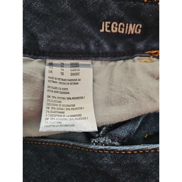 Amercan Eagle Outfitters Womens Jegging Blue Size 14 Short Cotton Blend Stretch - Picture 6 of 12